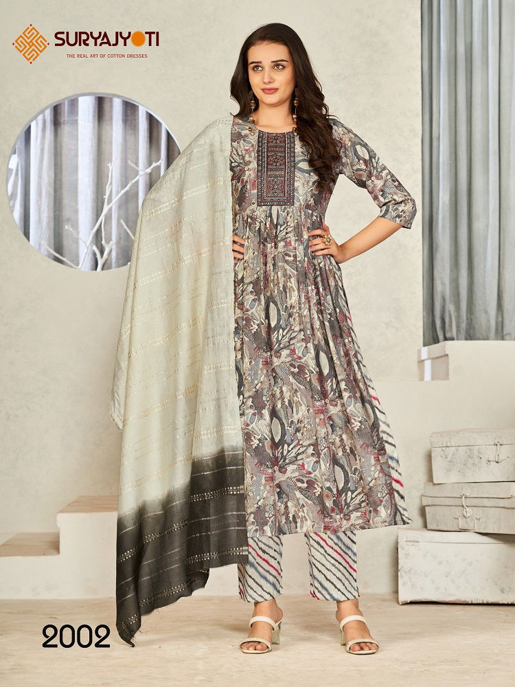 Padmavati Vol 2 By Suryajyoti Naira Cut Kurti With Pant Dupatta wholesale market in Surat
